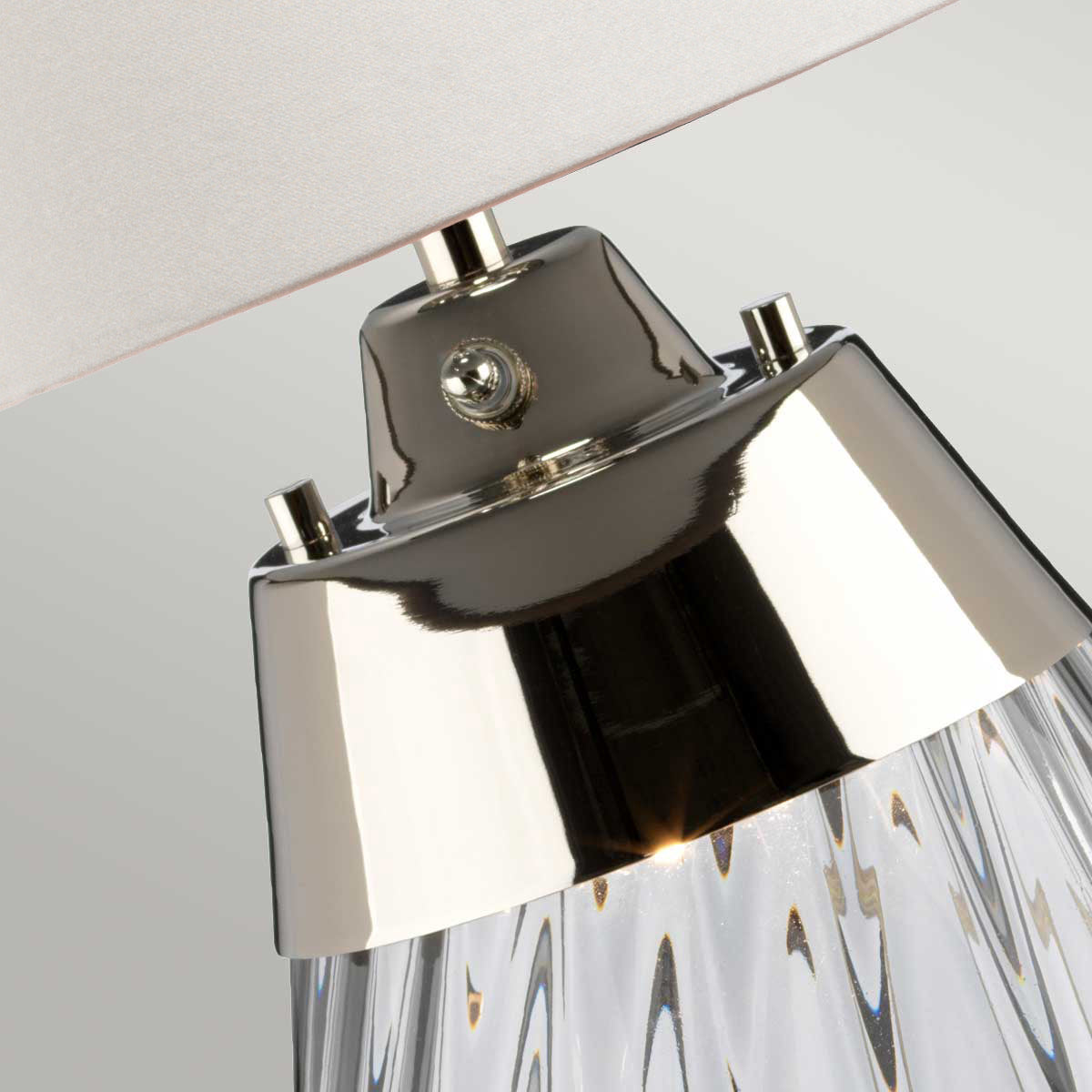 Elstead Lighting Table Lamp from the Lena - Smoke range. Lena 2 Light Small Smoke Table Lamp with Off-white Shade Product Code = LENA-TL-S-SMOKE-OWSS