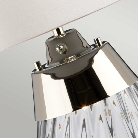 Elstead Lighting Table Lamp from the Lena - Smoke range. Lena 2 Light Small Smoke Table Lamp with Off-white Shade Product Code = LENA-TL-S-SMOKE-OWSS