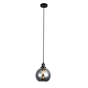 Magnalux Lewis 1 Light Small Glass Ball Pendant Matt Black Part Number - LEW01BLS