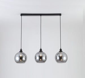 Magnalux Lewis 3 Light Bar Small Glass Ball Pendant Matt Black Part Number - LEW03BL