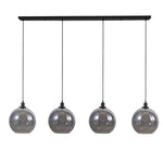 Magnalux Lewis 4 Light Bar Medium Glass Ball Pendant Matt Black Part Number - LEW04BL