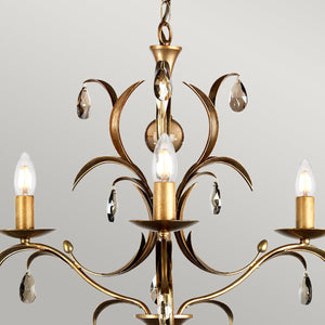 Elstead Lighting Chandelier from the Lily range. Lily 3 Light Chandelier Product Code = LL3-ANT-BRZ