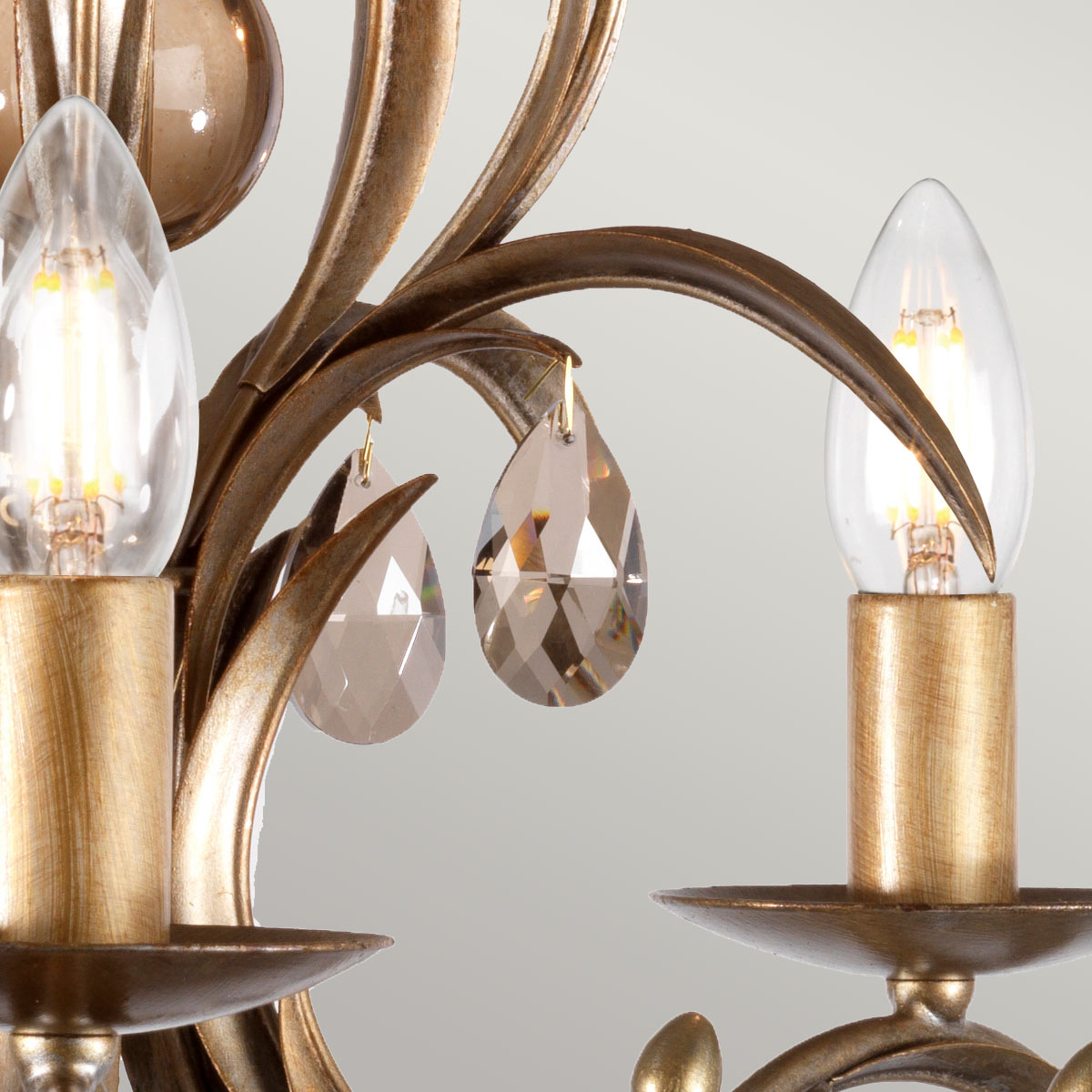 Elstead Lighting Chandelier from the Lily range. Lily 5 Light Chandelier Product Code = LL5-ANT-BRZ