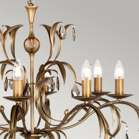 Elstead Lighting Chandelier from the Lily range. Lily 8 Light Chandelier Product Code = LL8-ANT-BRZ