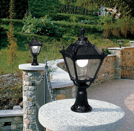 Magnalux Lot/Simon Black Clear 15W 3K & 4K E27 Post top Light Part Number - LOT/SIMON