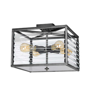 Elstead Lighting Ceiling Flush from the Louvre range. Louvre 4 Light Flush  Product Code = LOUVRE-4F