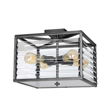 Elstead Lighting Ceiling Flush from the Louvre range. Louvre 4 Light Flush  Product Code = LOUVRE-4F