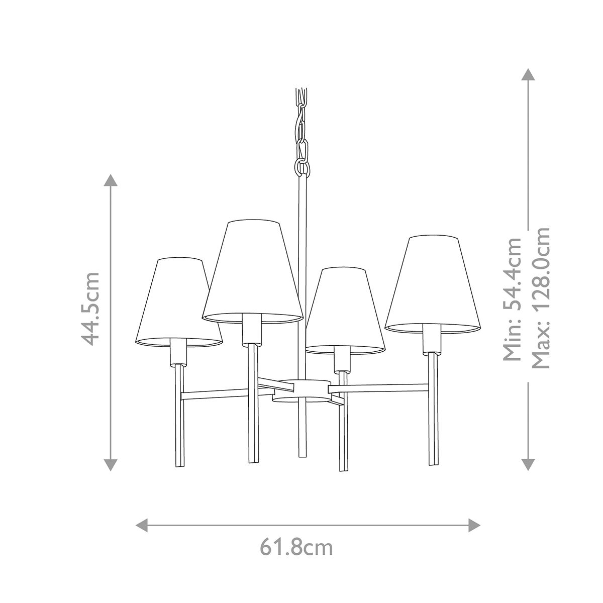 Elstead Lighting Chandelier from the Lucerne range. Lucerne 4 Light Chandelier – SKU LUCERNE-4LT