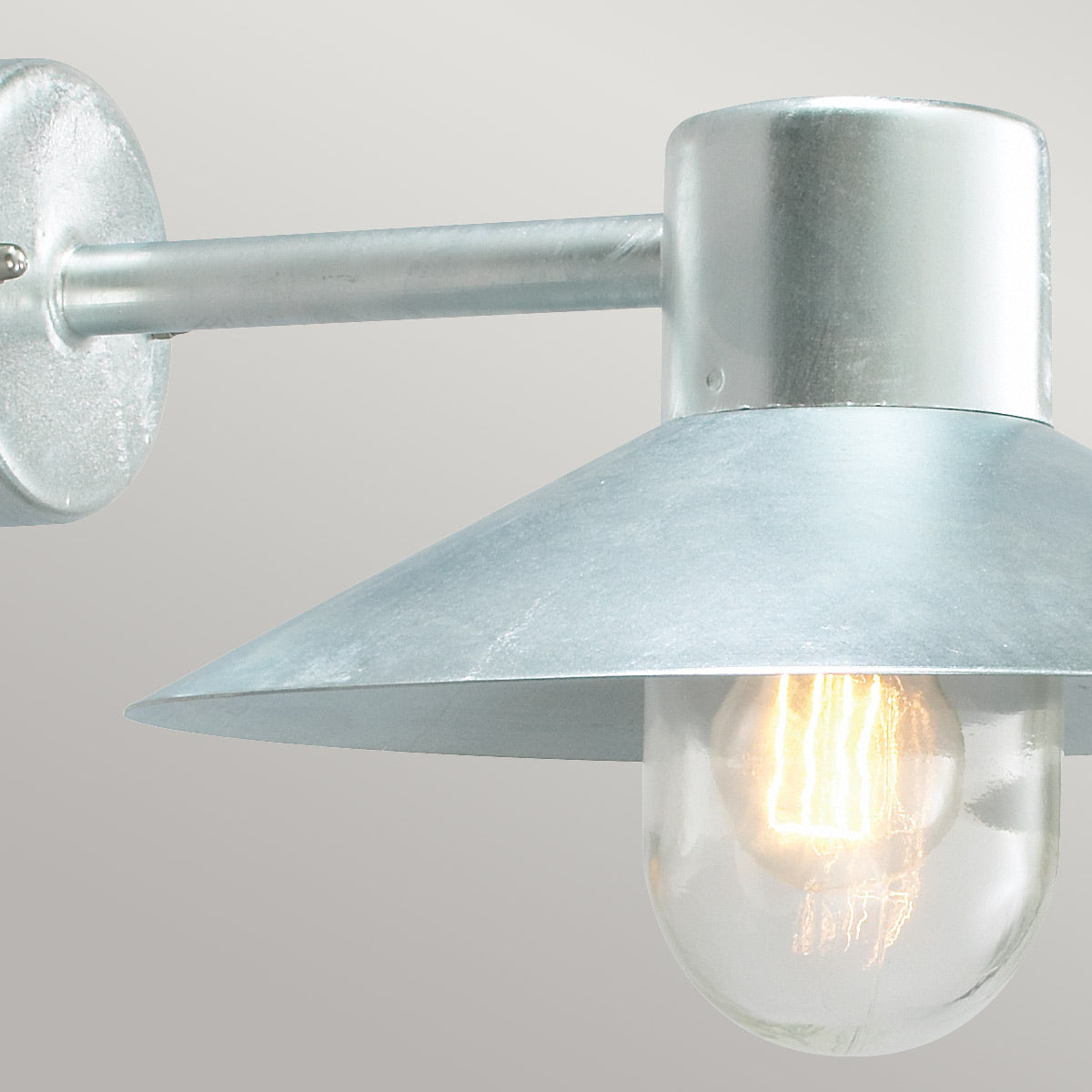 Norlys Lund 1 Light Wall Lantern - Galvanised LUND-GAL-C