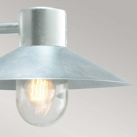 Norlys Lund 1 Light Wall Lantern - Galvanised LUND-GAL-C