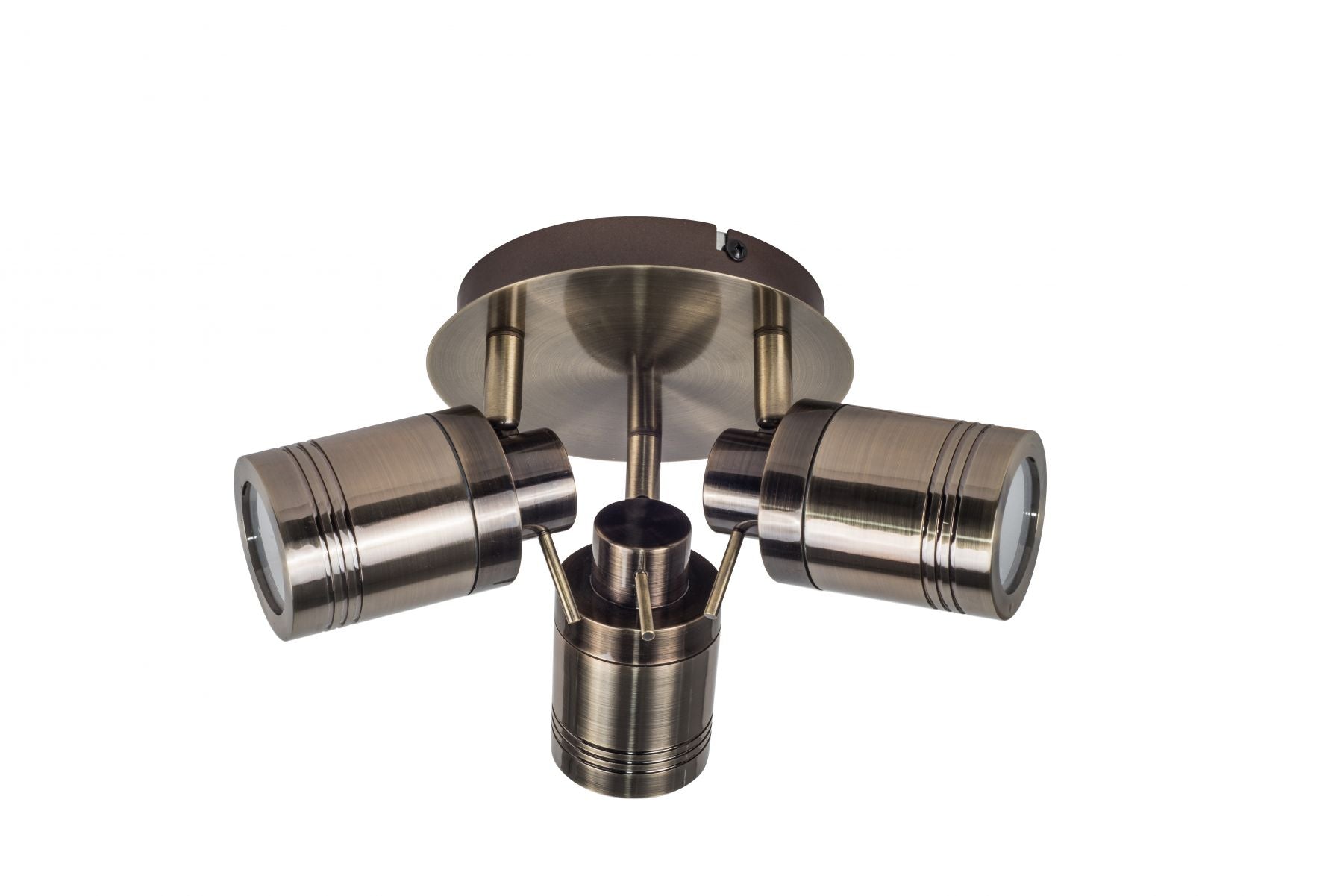 Magnalux Luxo 3 Light Spotlight Antique Brass Part Number - LUX03AB