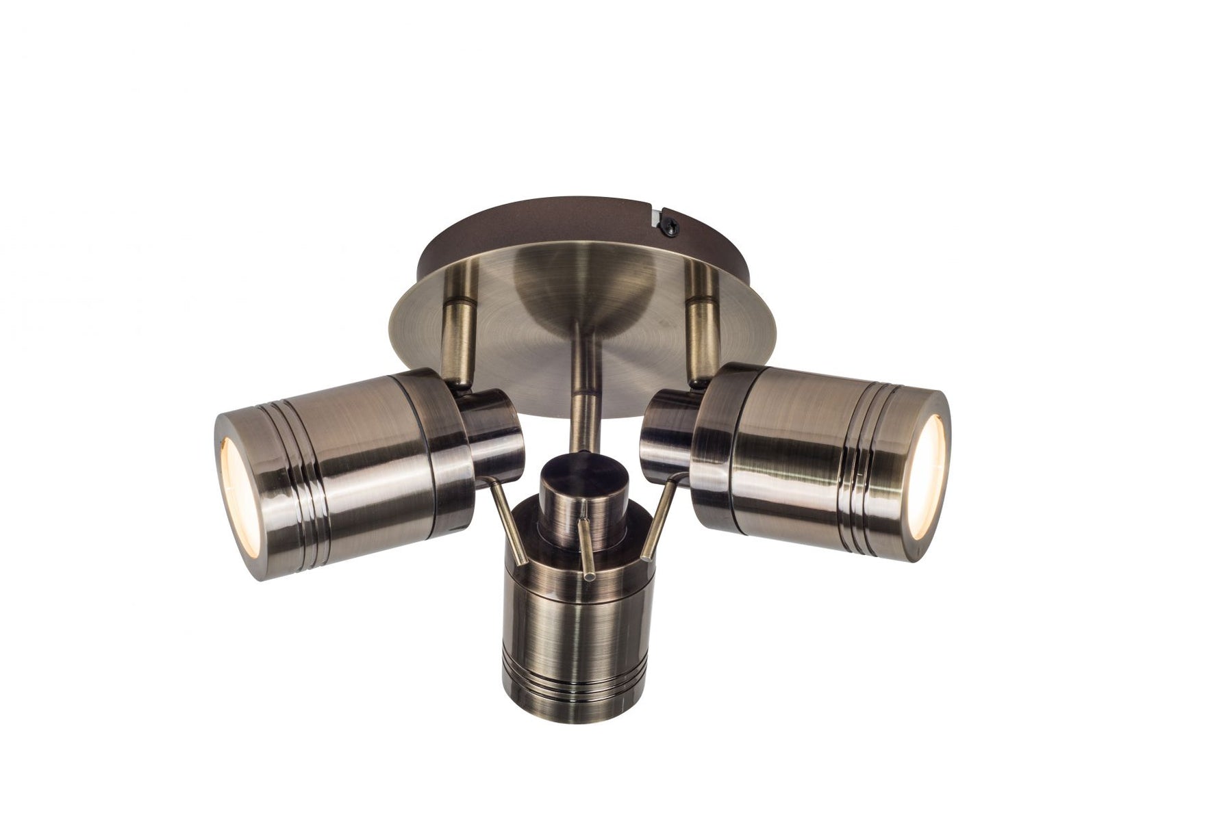 Magnalux Luxo 3 Light Spotlight Antique Brass Part Number - LUX03AB