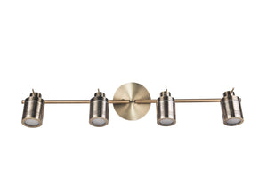 Magnalux Luxo 4 Light Spotlight Bar Antique Brass Part Number - LUX04AB