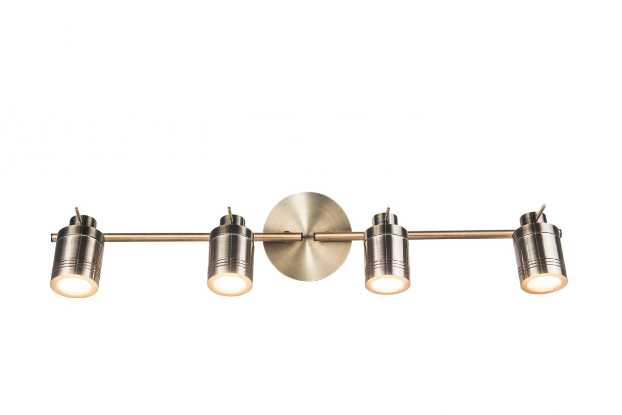 Magnalux Luxo 4 Light Spotlight Bar Antique Brass Part Number - LUX04AB