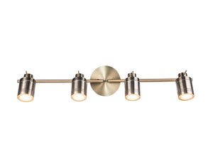 Magnalux Luxo 4 Light Spotlight Bar Antique Brass Part Number - LUX04AB