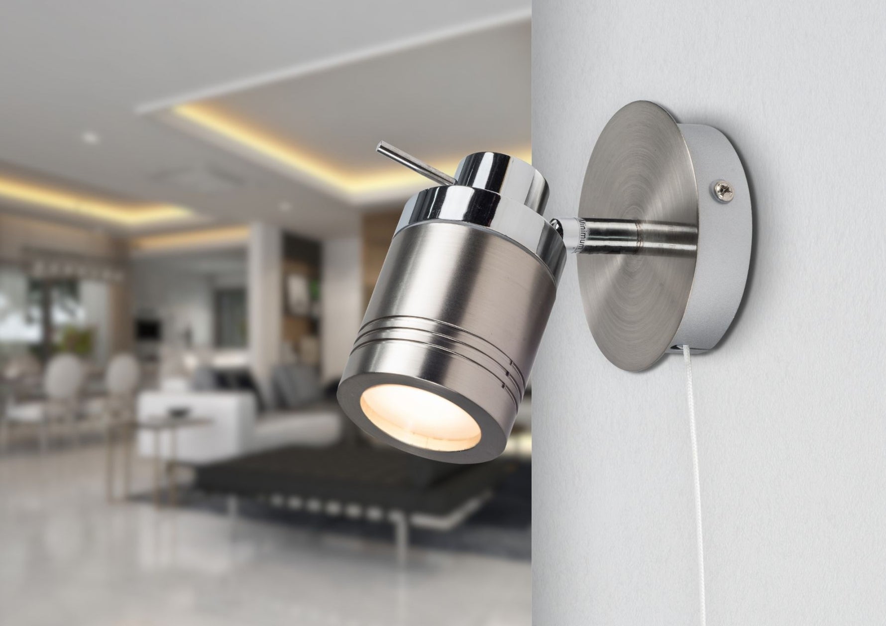 Magnalux Luxo Single Spotlight Satin Chrome Part Number - LUX01SC