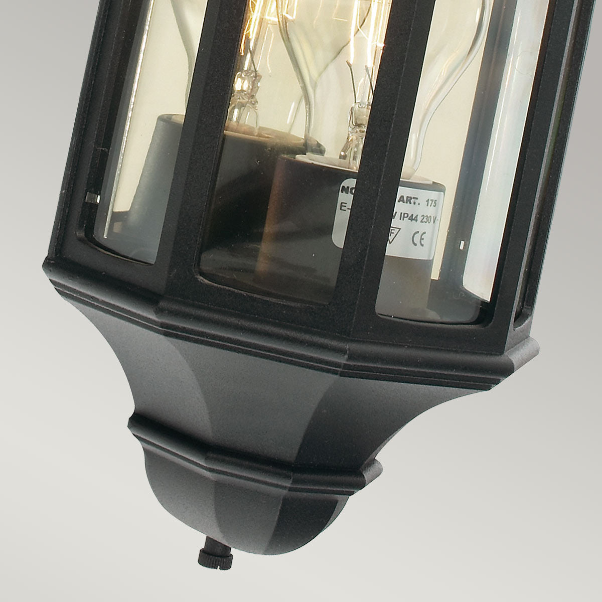 Norlys Malaga Mini 1 Light Mini Wall Lantern - Black M8-2-MINI-BLACK
