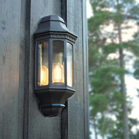 Norlys Malaga 1 Light Wall Lantern - Black M8-BLACK