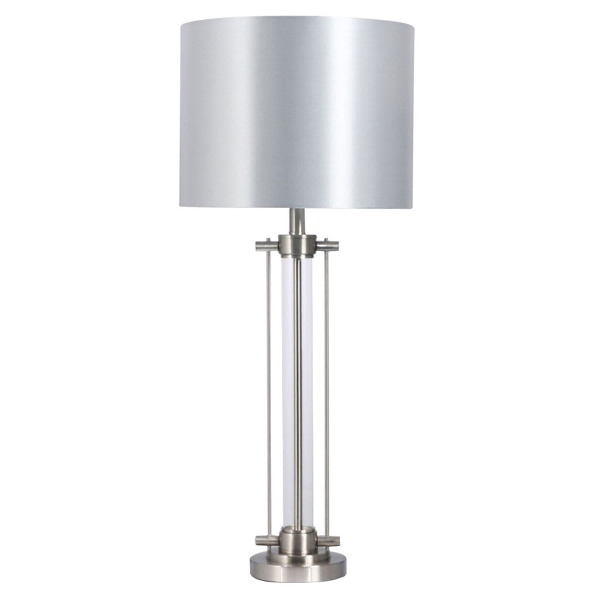 Magnalux Malone Satin Chrome Table Lamp with Shade Part Number - MAL01SCTL
