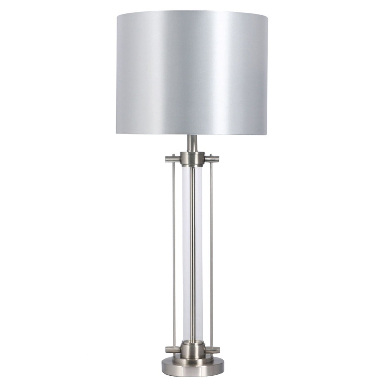 Magnalux Malone Satin Chrome Table Lamp with Shade Part Number - MAL01SCTL