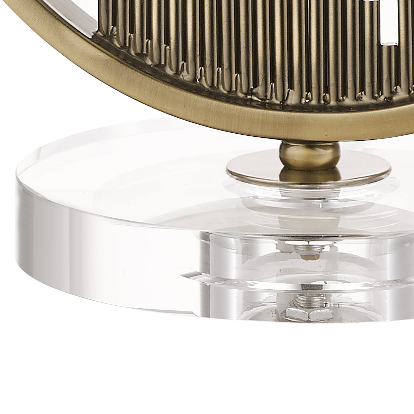 Magnalux Manhattan Antique Brass and Crystal Table Lamp c/w Shade Part Number - MAN01AB