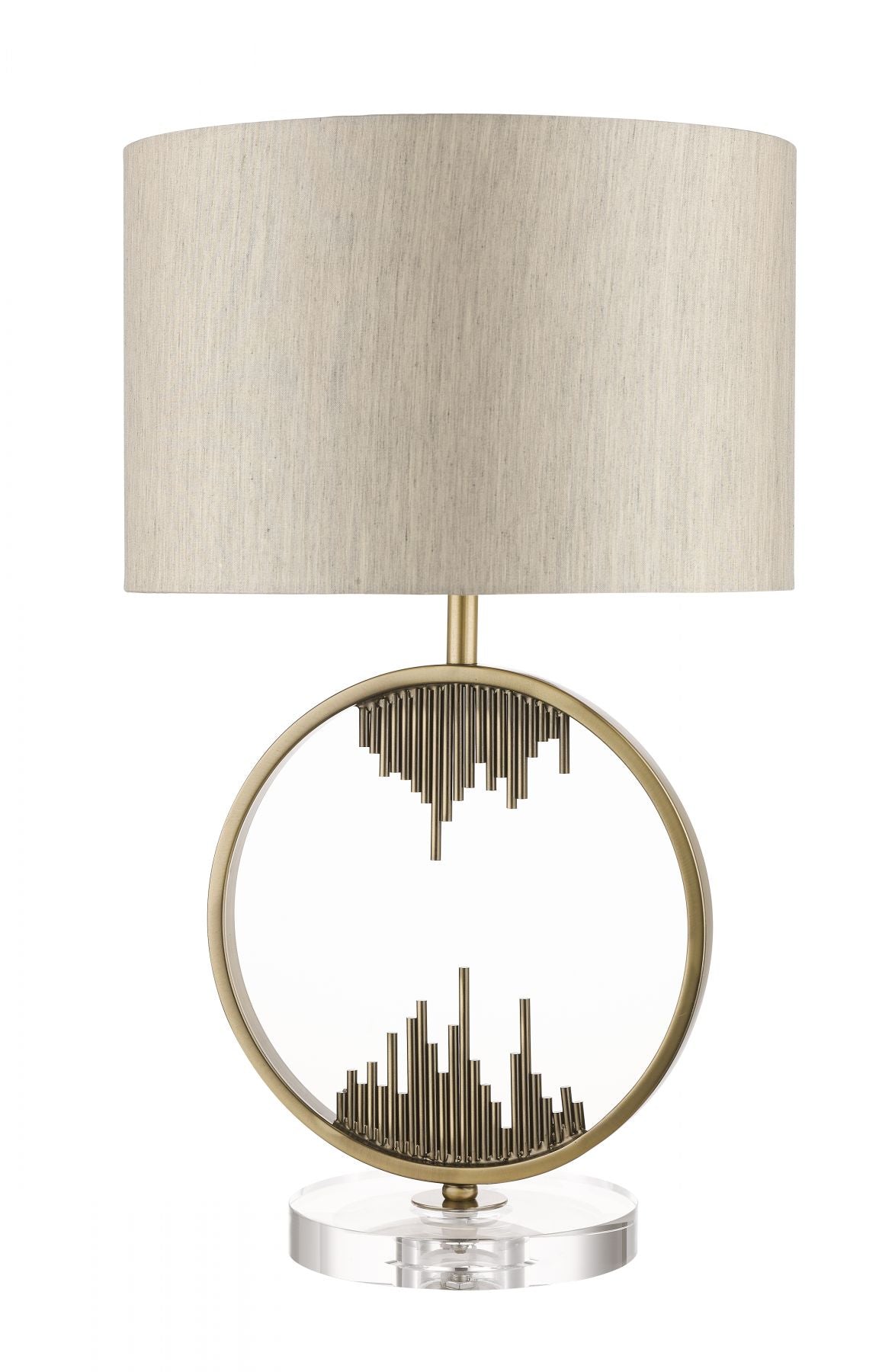 Magnalux Manhattan Antique Brass and Crystal Table Lamp c/w Shade Part Number - MAN01AB