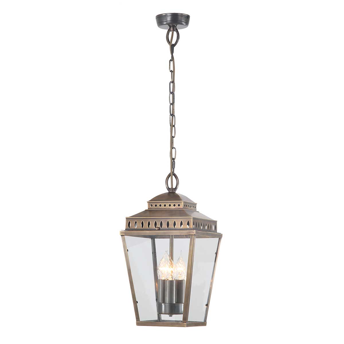 Elstead Lighting Outdoor Hanging from the Mansion House range. Mansion House 3 Light Chain Lantern Product Code = MANSION-HOUSE8-BR