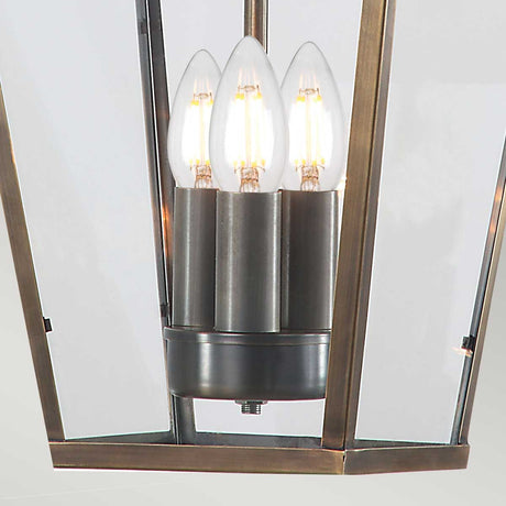 Elstead Lighting Outdoor Hanging from the Mansion House range. Mansion House 3 Light Chain Lantern Product Code = MANSION-HOUSE8-BR