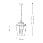 Elstead Lighting Outdoor Hanging from the Mansion House range. Mansion House 3 Light Chain Lantern – SKU MANSION-HOUSE8-PN