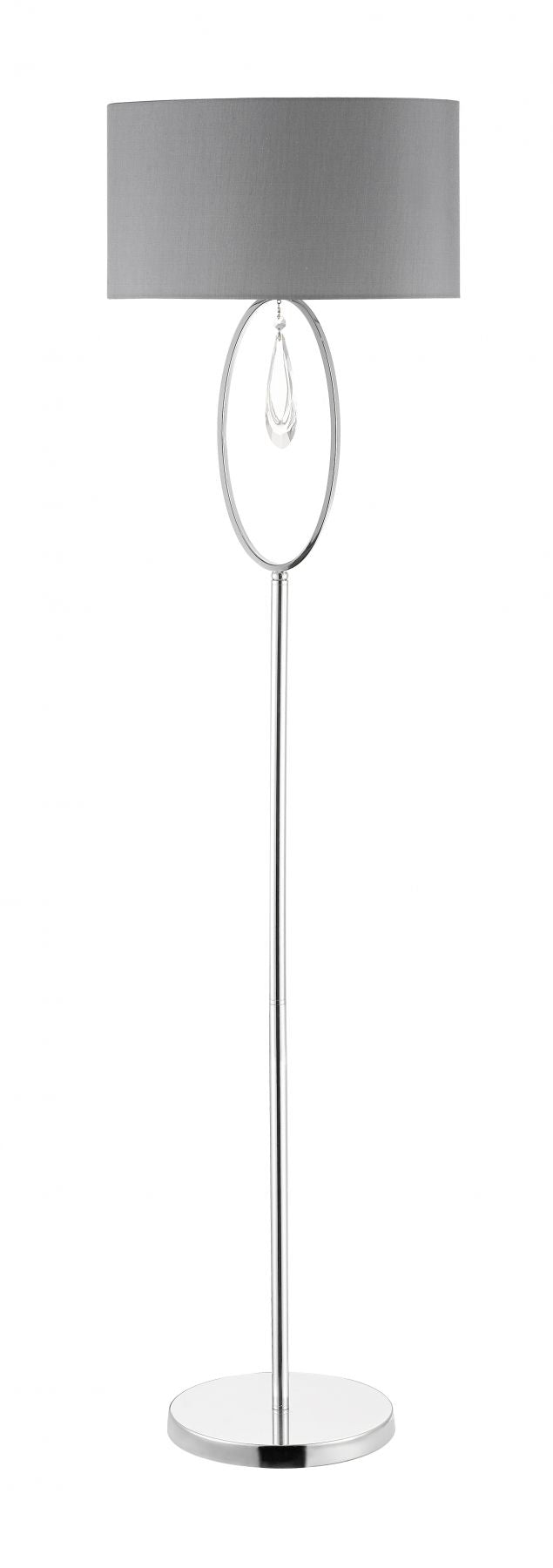 Magnalux Markle Polished Chrome and Crystal Floor Lamp c/w Oval Shade Part Number - MAR01CHFL