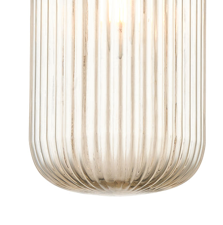 Magnalux Mason 1 Light Amber Ribbed Glass Pendant Part Number - MAS01CH