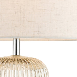 Magnalux Mason Amber Ribbed Glass Table Lamp c/w Shade Part Number - MAS01CHTL