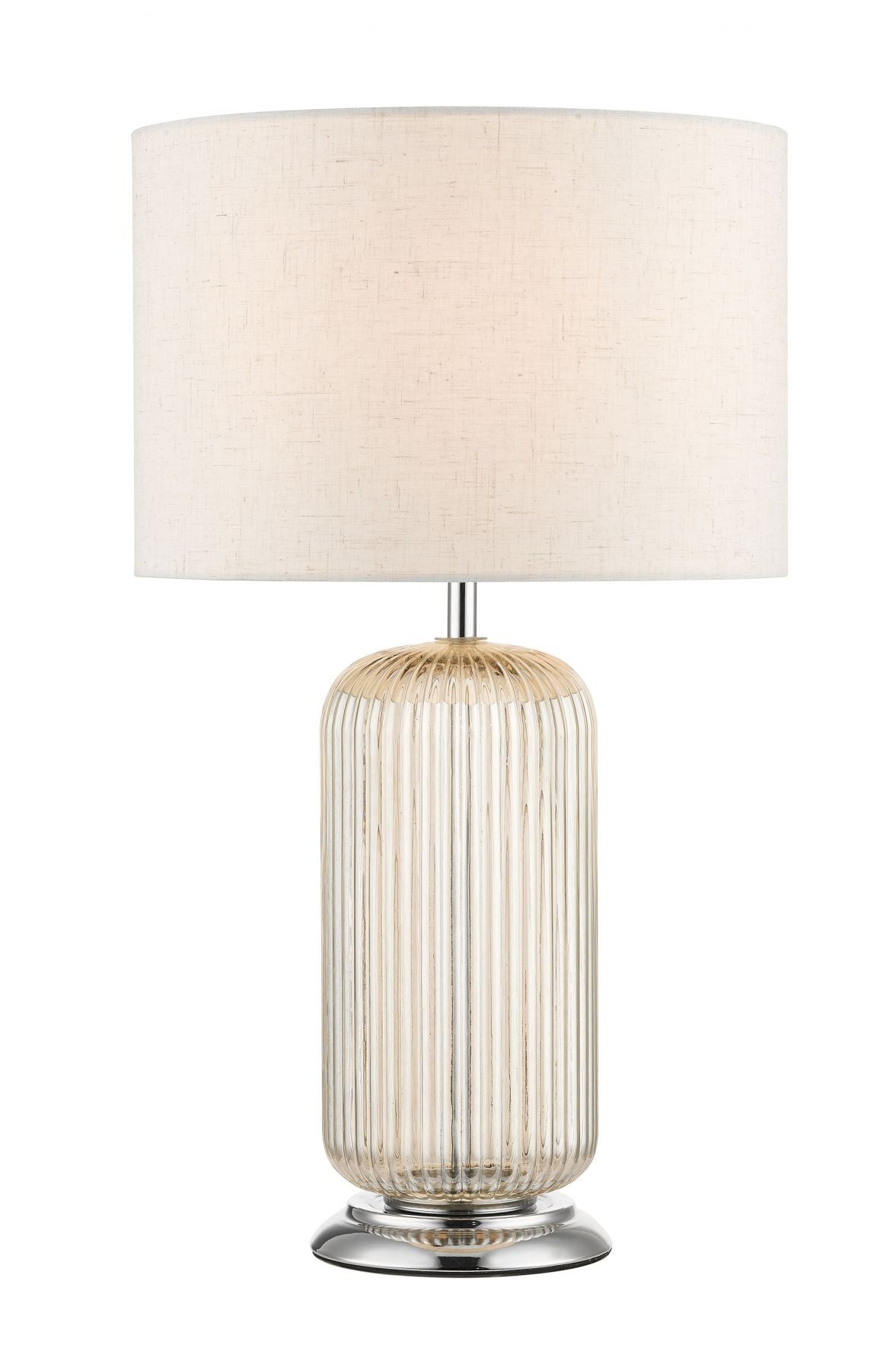 Magnalux Mason Amber Ribbed Glass Table Lamp c/w Shade Part Number - MAS01CHTL