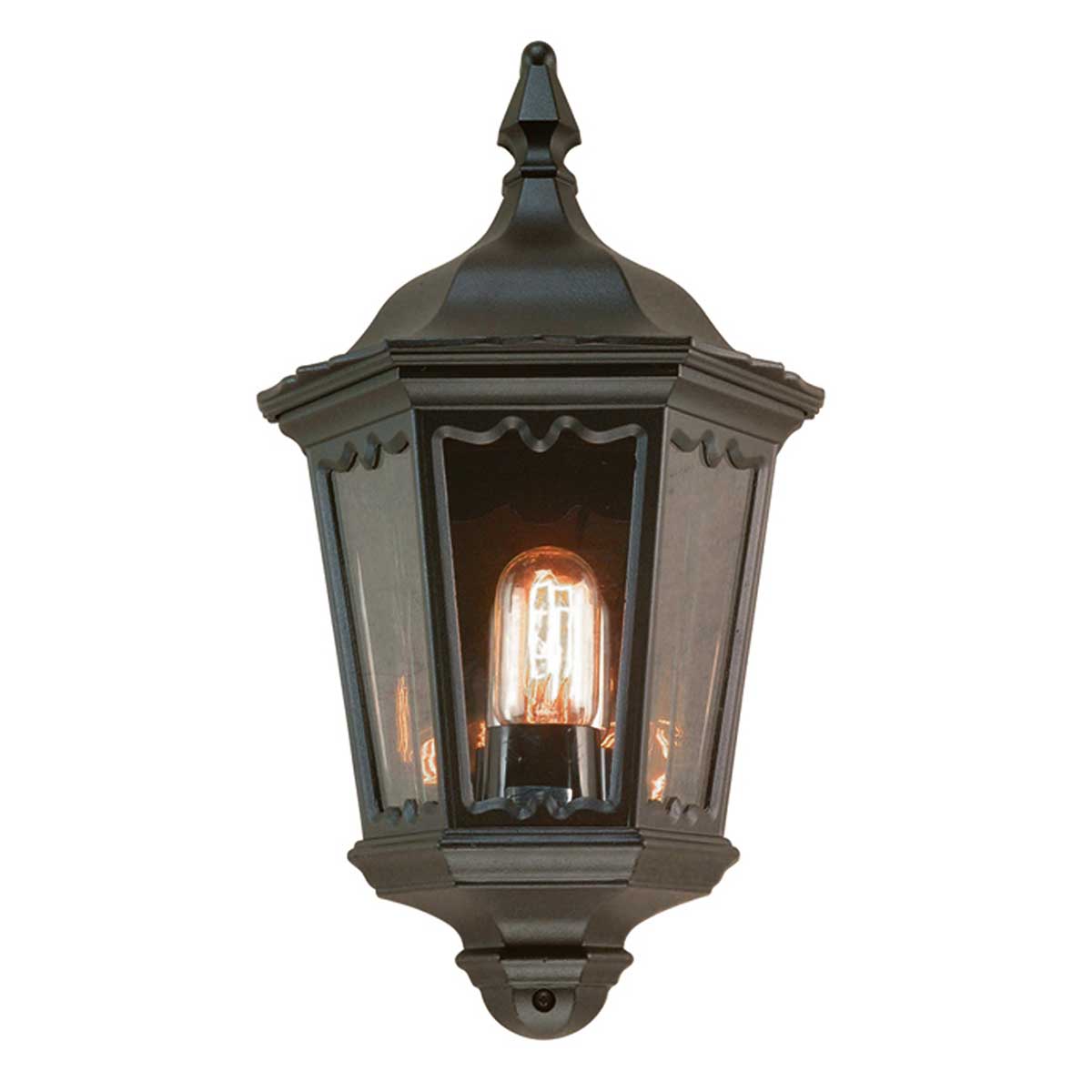 Elstead Lighting Outdoor Wall Light from the Medstead range. Medstead 1 Light Half Lantern Product Code = MD7-BLACK