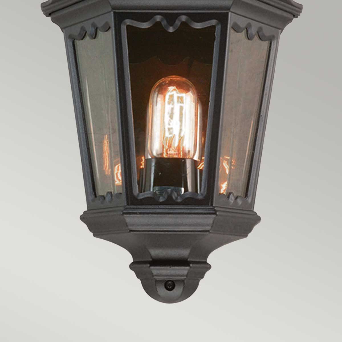 Elstead Lighting Outdoor Wall Light from the Medstead range. Medstead 1 Light Half Lantern Product Code = MD7-BLACK
