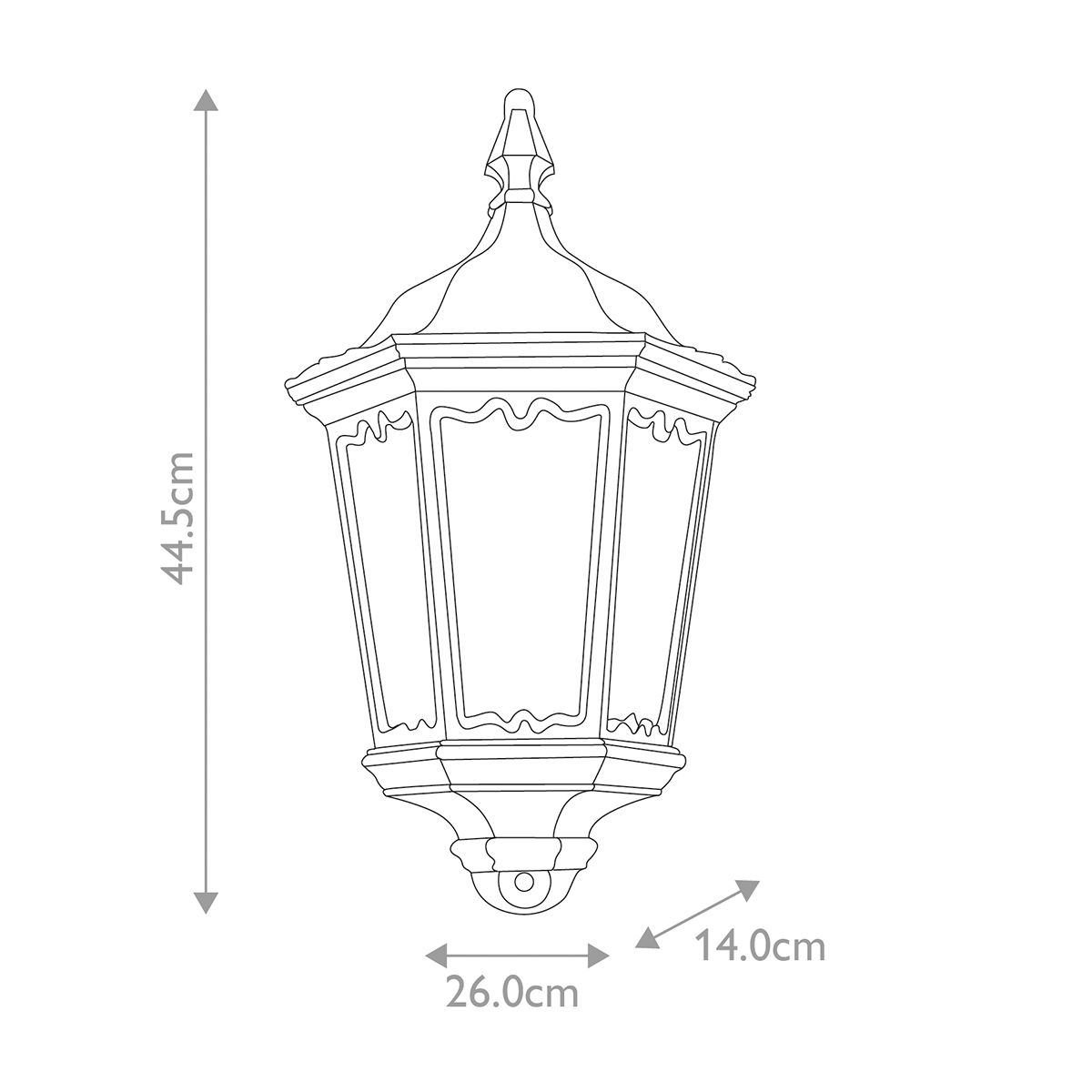 Elstead Lighting Outdoor Wall Light from the Medstead range. Medstead 1 Light Half Lantern – SKU MD7-BLACK