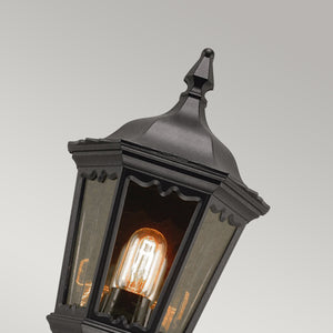 Elstead Lighting Outdoor Wall Light from the Medstead range. Medstead 1 Light Half Lantern with PIR Product Code = MD7-PIR-BLACK