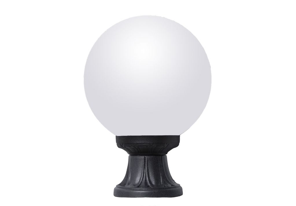 Magnalux Mikrolot/G250 Black Base Opal Sphere E27 Post Top Light Part Number - MIKROLOT/G250