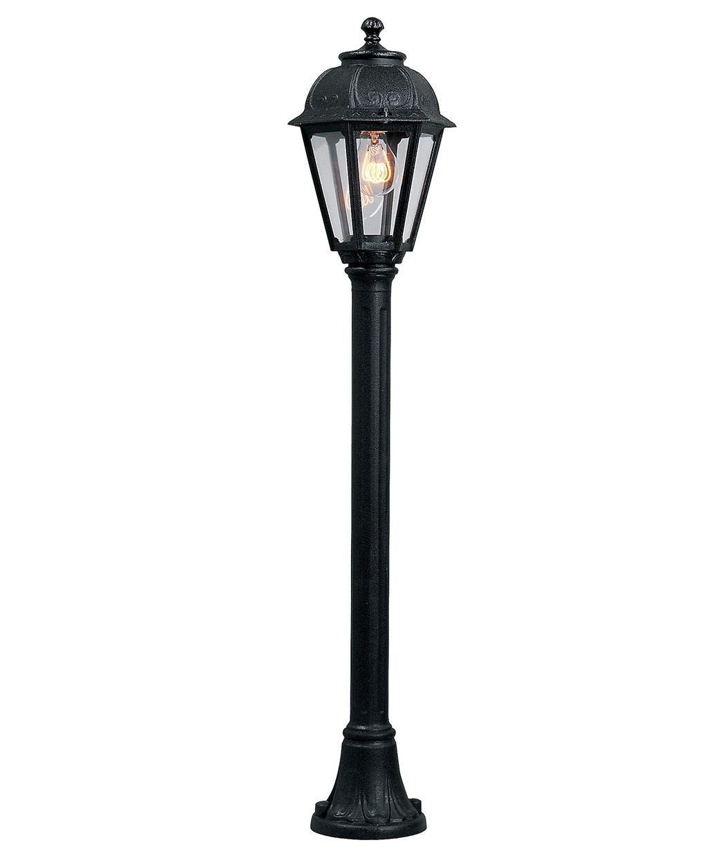 Magnalux Mizar/Saba Black Clear E27 8.5W CCT Post Light Part Number - MIZAR/SABA