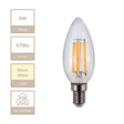 Magnalux C35 - E14 Clear Candle Lamp. Part Number - MLCL4SES/WW