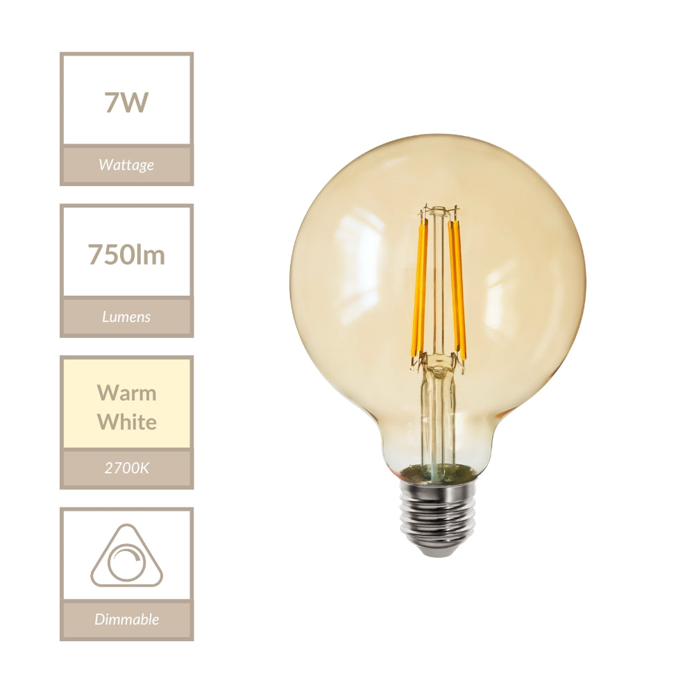 Magnalux MLDAGL957ES/WW G95 - E27 Amber Globe MAGNALAMP