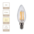 Magnalux C35 - E14 Clear Candle Lamp. Part Number - MLDCL4SES/WW