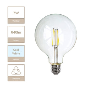Magnalux G125 - E27 Clear Globe Lamp. Part Number - MLDGL1257ES/CW