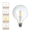 Magnalux G125 - E27 Clear Globe Lamp. Part Number - MLDGL1257ES/WW