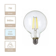Magnalux G95 - E27 Clear Globe Lamp. Part Number - MLDGL957ES/CW