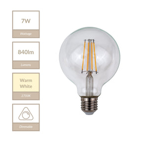 Magnalux G95 - E27 Clear Globe Lamp. Part Number - MLDGL957ES/WW