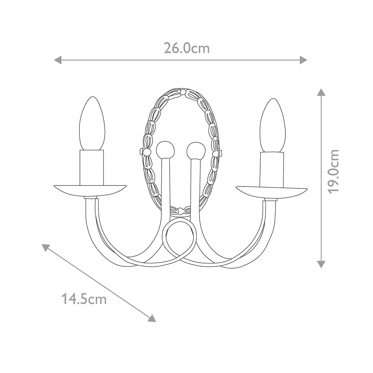 Elstead Lighting Wall Light from the Minster range. Minster 2 Light Wall Light – SKU MN2-IV-GOLD
