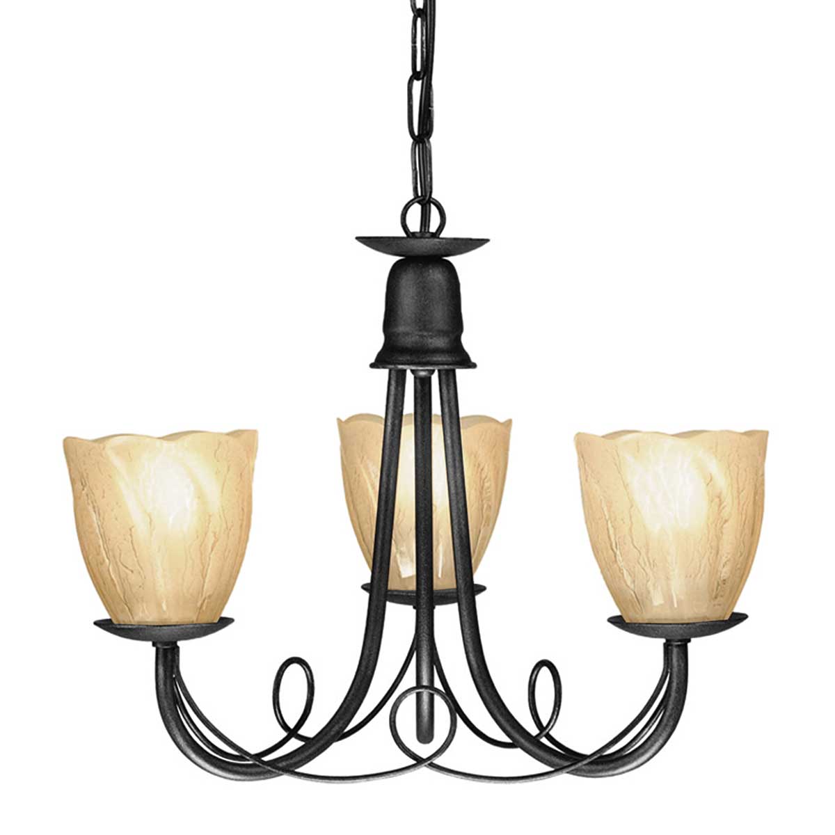 Elstead Lighting Chandelier from the Minster range. Minster 3 Light Chandelier Product Code = MN3-BLACK
