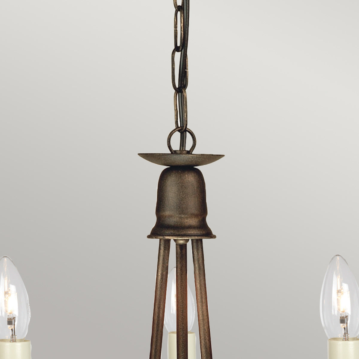 Elstead Lighting Chandelier from the Minster range. Minster 3 Light Chandelier Product Code = MN3-BLK-GOLD