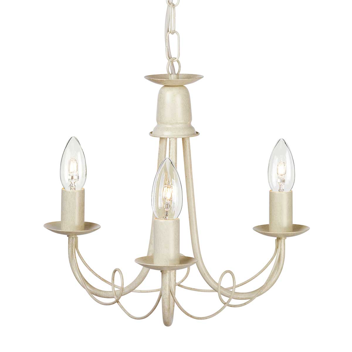 Elstead Lighting Chandelier from the Minster range. Minster 3 Light Chandelier Product Code = MN3-IV-GOLD